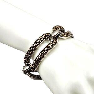 Brighton‎ Silver Tone Gold Tone Scroll Link Bracelet